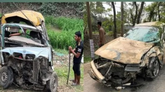 সিলেট-সুনামগঞ্জ সড়কের পরশপুরে সড়ক দুর্ঘটনায় নিহত -১,আহত- ৩