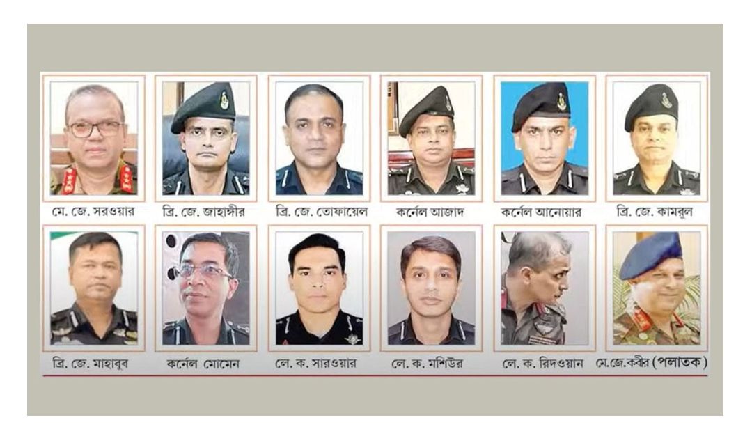 পরোয়ানাভুক্ত ২৫ সেনা কর্মকর্তার মধ্যে যাদের কারাগারে পাঠালেন ট্রাইব্যুনাল